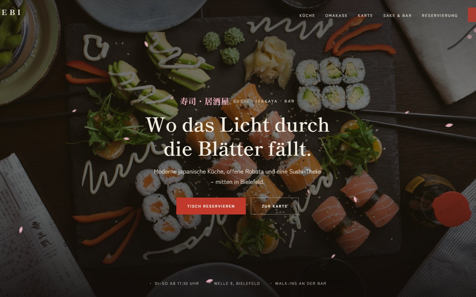 Konzeptprojekt: Website für ein japanisches Restaurant