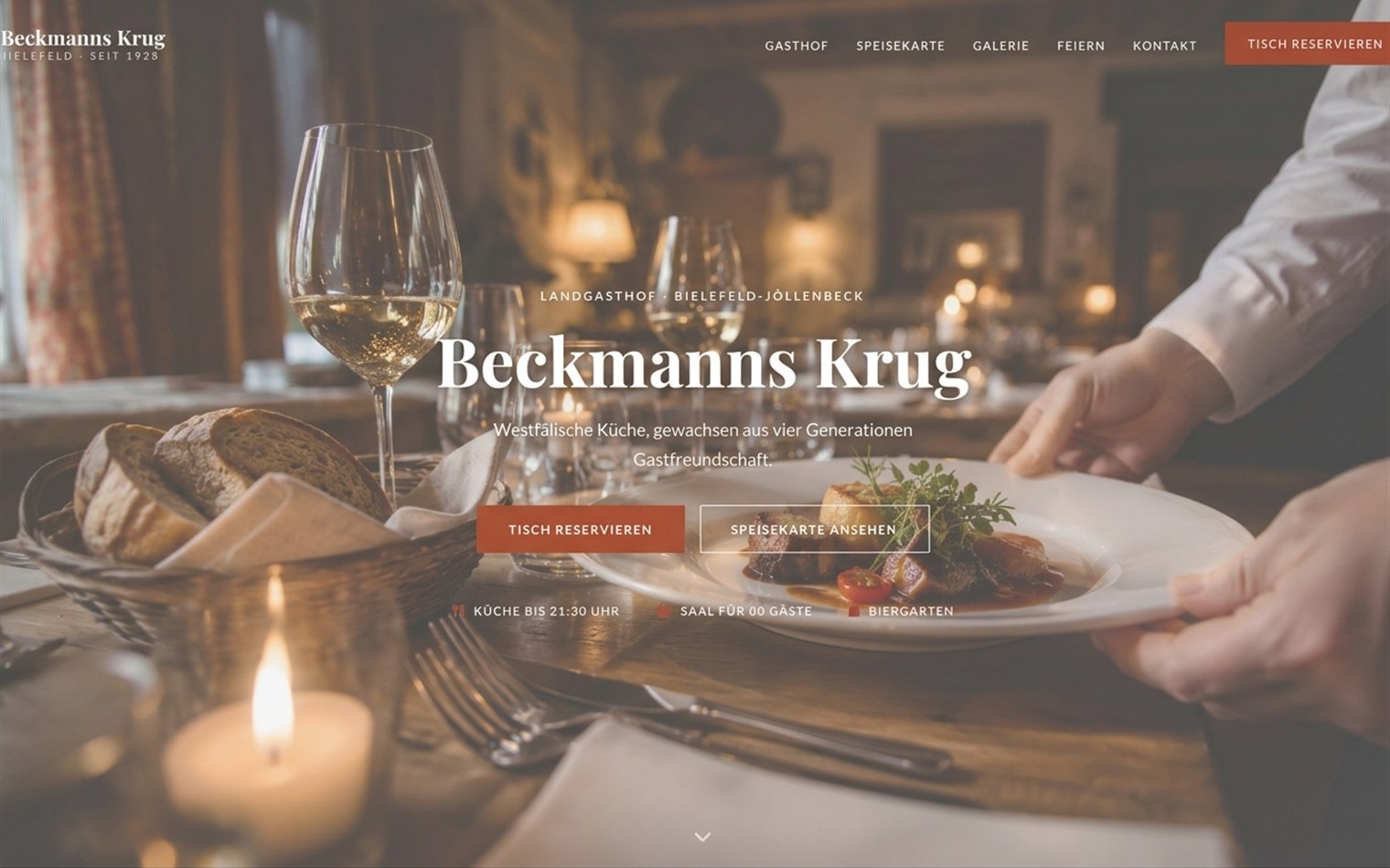 Beispiel einer modernen Gasthof-Website nach dem Relaunch